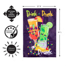 Drink, Drank, and Drunk Applique Flag House