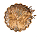 Cottage Garden Birdbath, Metal Verdigris Butterfly with Stand, 20.5"