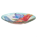 Cottage Garden Birdbath, Glass Butterfly Lily, 18"