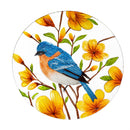 Cottage Garden Birdbath, Glass Bluebird Blossom, 18"