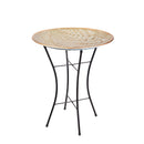 Cottage Garden Birdbath, Metal Embossed Fern with Stand 20.5"