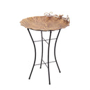 Cottage Garden Birdbath, Metal Dragonfly with Perched Birds with Stand 18"