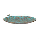 Cottage Garden Birdbath, Metal Aqua Mandala with Stand, 18.5"