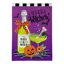 Cheers Witches! Burlap Flag House