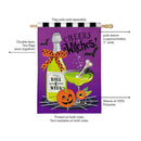 Cheers Witches! Burlap Flag House
