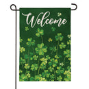 Clover Field Burlap Garden Flag Garden