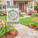 Home Sweet Home Greenery Wreath Burlap Flag Garden