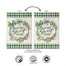 Home Sweet Home Greenery Wreath Burlap Flag Garden