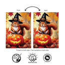 Halloween Squirrel Grove Burlap Flag House