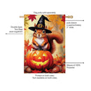 Halloween Squirrel Grove Burlap Flag House