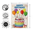 Happy Birthday Party Cake Burlap Flag Garden