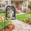 Vintage Easter Bunny Burlap Flag Garden