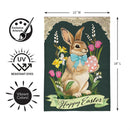 Vintage Easter Bunny Burlap Flag Garden