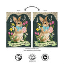Vintage Easter Bunny Burlap Flag Garden