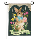 Vintage Easter Bunny Burlap Flag Garden