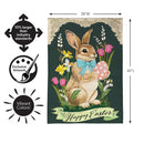 Vintage Easter Bunny Burlap Flag House