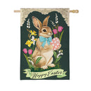 Vintage Easter Bunny Burlap Flag House
