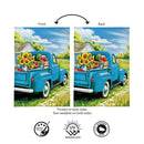 Blue Truck Fresh Market Burlap Garden Flag Garden