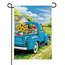 Blue Truck Fresh Market Burlap Garden Flag Garden