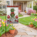 Bloom & Blossom Geranium Burlap Flag Garden