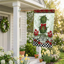 Bloom & Blossom Geranium Burlap Flag House