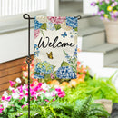 Hydrangea & Butterfly Burlap Flag Garden