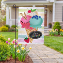 Life Is Sweet Burlap Flag Garden