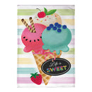 Life Is Sweet Burlap Flag Garden