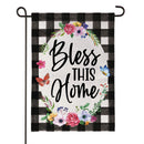 Bless This Home Burlap Flag Garden