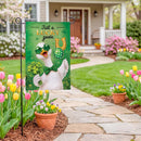 Just a Lucky Goose Burlap Garden Flag Garden