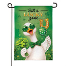 Just a Lucky Goose Burlap Garden Flag Garden