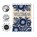 Floral Welcome-ish Burlap Flag Garden