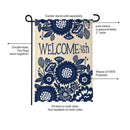 Floral Welcome-ish Burlap Flag Garden