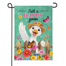 Just a Happy Goose Burlap Garden Flag Garden