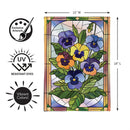 Stained Glass Pansies Burlap Flag Garden
