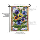 Stained Glass Pansies Burlap Flag Garden