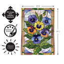 Stained Glass Pansies Burlap Flag House