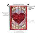 Stained Glass Heart Burlap Flag Garden