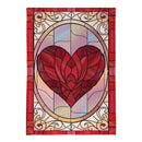 Stained Glass Heart Burlap Flag Garden