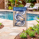 The World Is Your Oyster Burlap Flag Garden