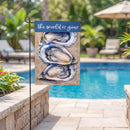 The World Is Your Oyster Burlap Flag Garden