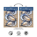 The World Is Your Oyster Burlap Flag Garden