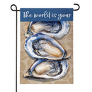 The World Is Your Oyster Burlap Flag Garden