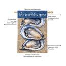 The World Is Your Oyster Burlap Flag House