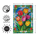 Stained-Glass Tulips Burlap Flag Garden