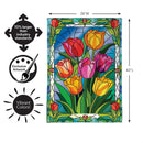 Stained-Glass Tulips Burlap Flag House