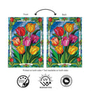 Stained-Glass Tulips Burlap Flag House