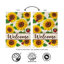 Sunflower Burst Burlap Flag House