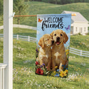 Pet Central Welcome Friends Puppies Burlap Flag House