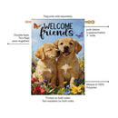 Pet Central Welcome Friends Puppies Burlap Flag House
